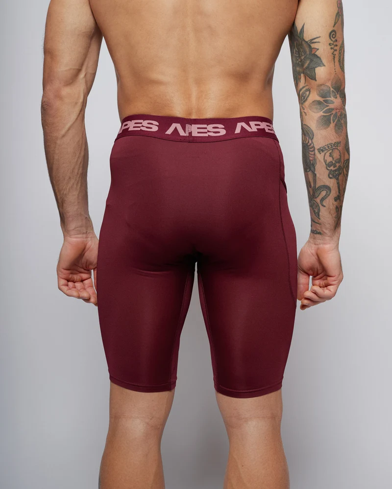 Apes Essentials Skin Compression Shorts - Red Velvet