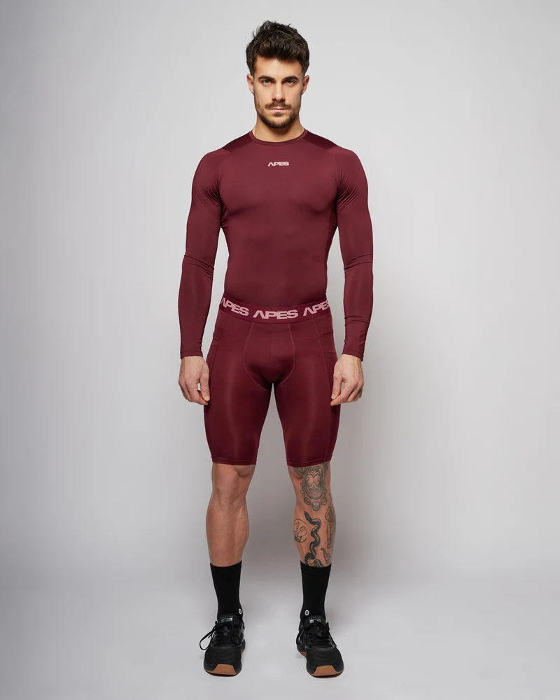 Apes Essentials Skin Compression Shorts - Red Velvet