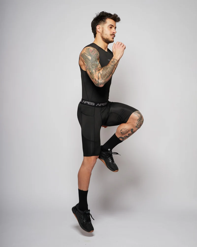 Apes Essentials Skin Compression TANK - Solid Black