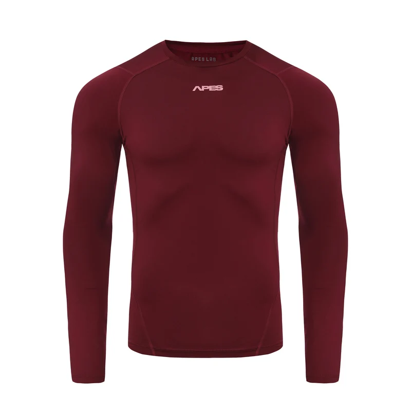 Apes Essentials Skin Compression Long Sleeves Tshirt - Red Velvet