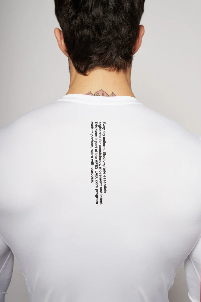 Apes Essentials Skin Compression Long Sleeves Tshirt - White