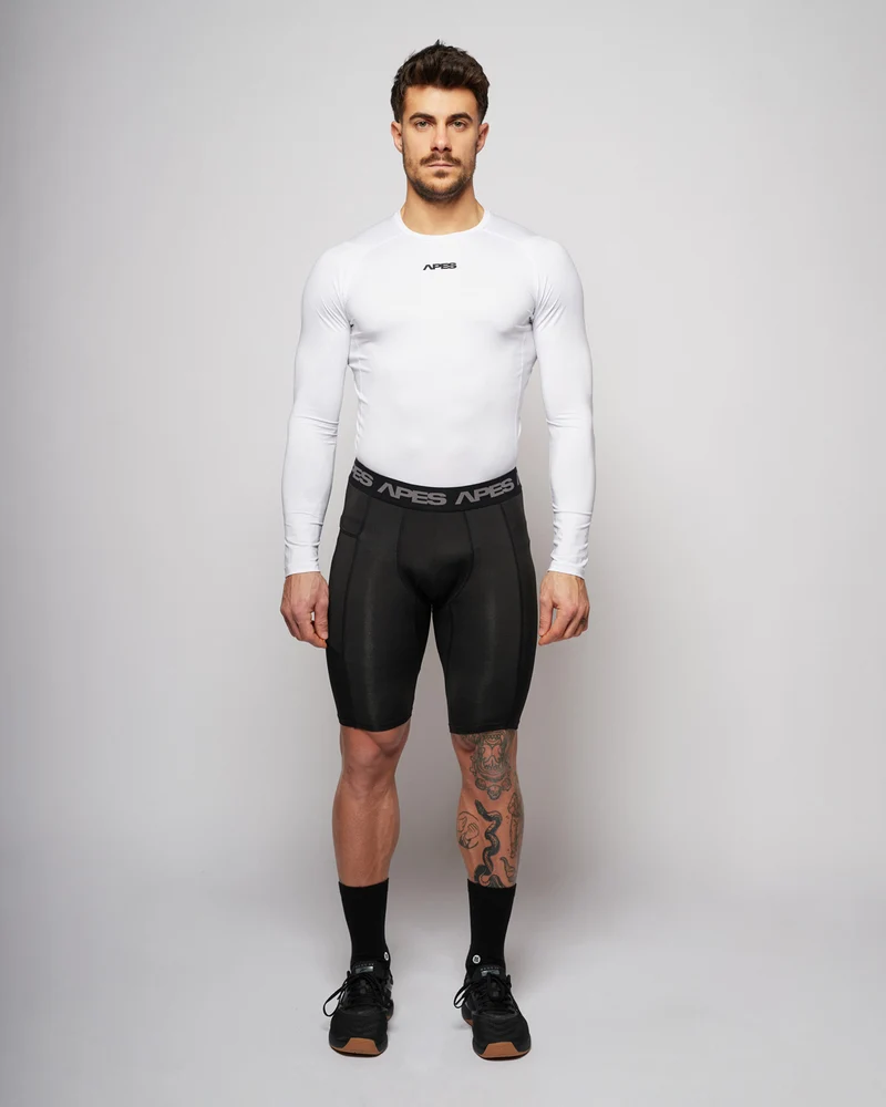 Apes Essentials Skin Compression Long Sleeves Tshirt - White
