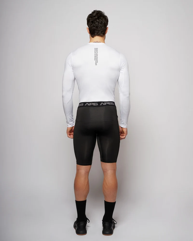 Apes Essentials Skin Compression Long Sleeves Tshirt - White