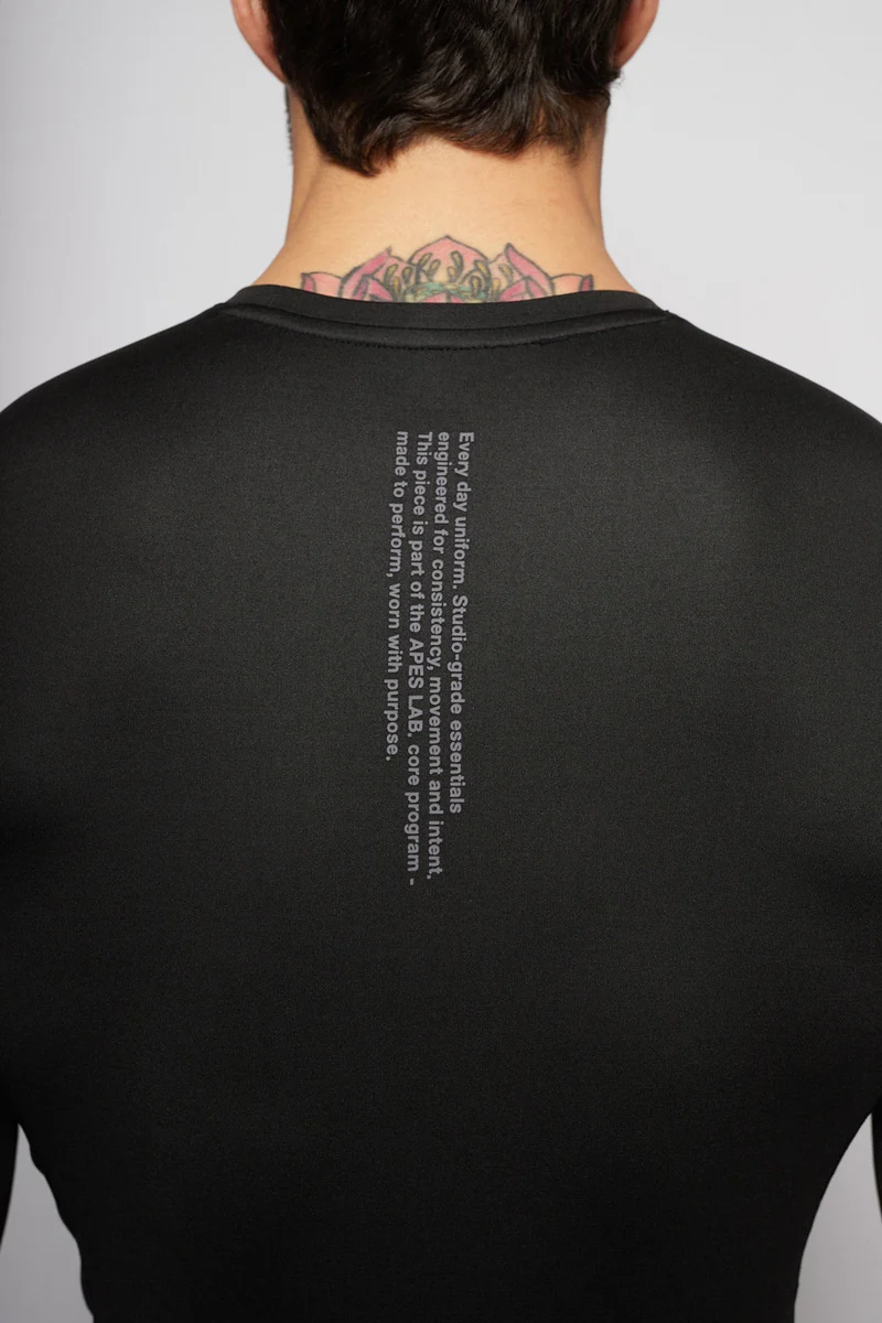 Apes Essentials Skin Compression Long Sleeves Tshirt - Solid Black