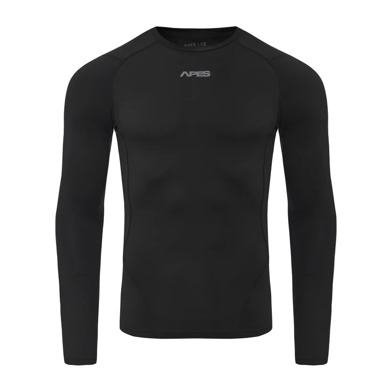 Apes Essentials Skin Compression Long Sleeves Tshirt - Solid Black