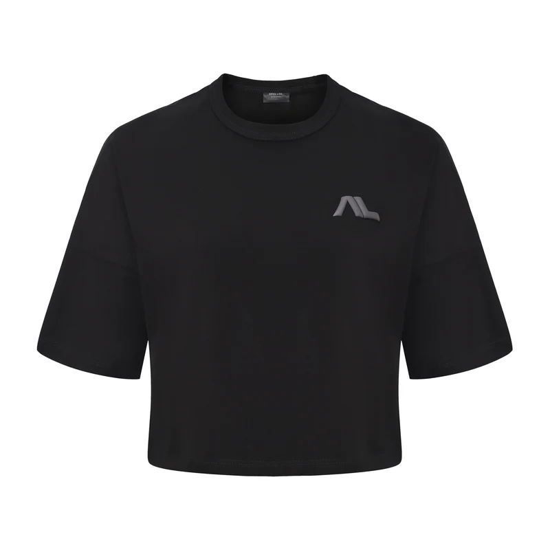 Apes Essentials Bold Crop Tshirt - Solid Black