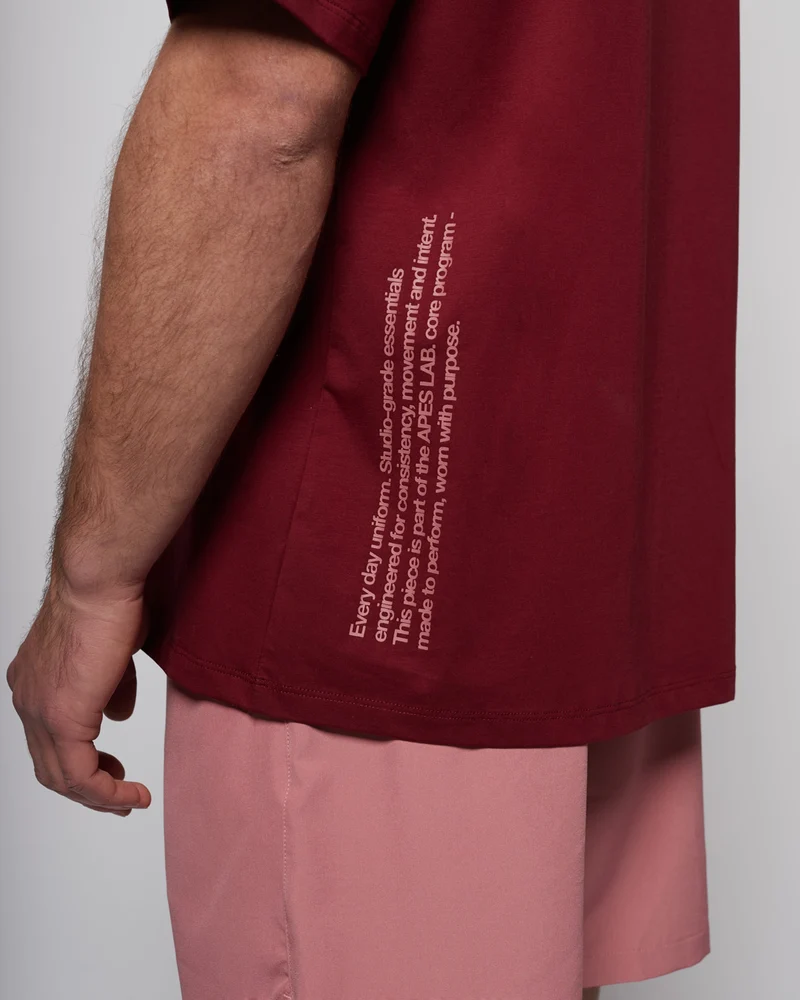 Apes Essentials Statement Drop Tshirt - Red Velvet