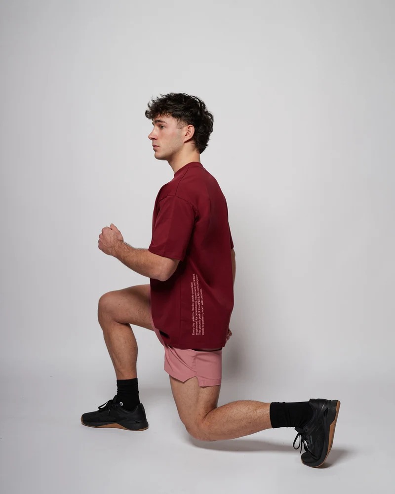Apes Essentials Statement Drop Tshirt - Red Velvet