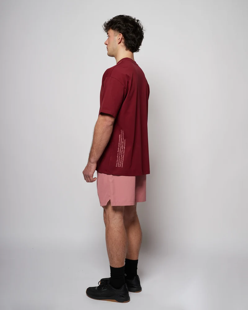 Apes Essentials Statement Drop Tshirt - Red Velvet