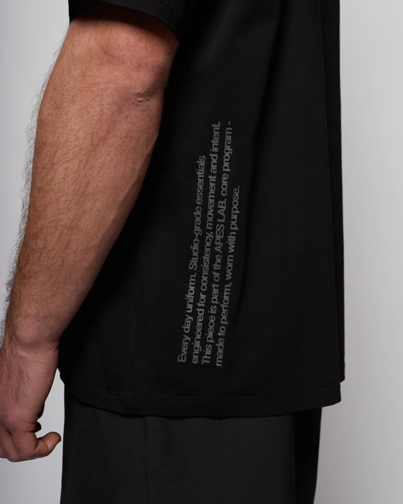 Apes Essentials Statement Drop Tshirt - Solid Black