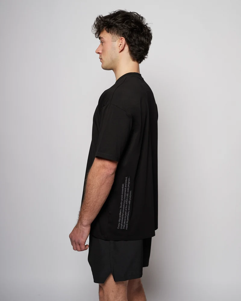 Apes Essentials Statement Drop Tshirt - Solid Black