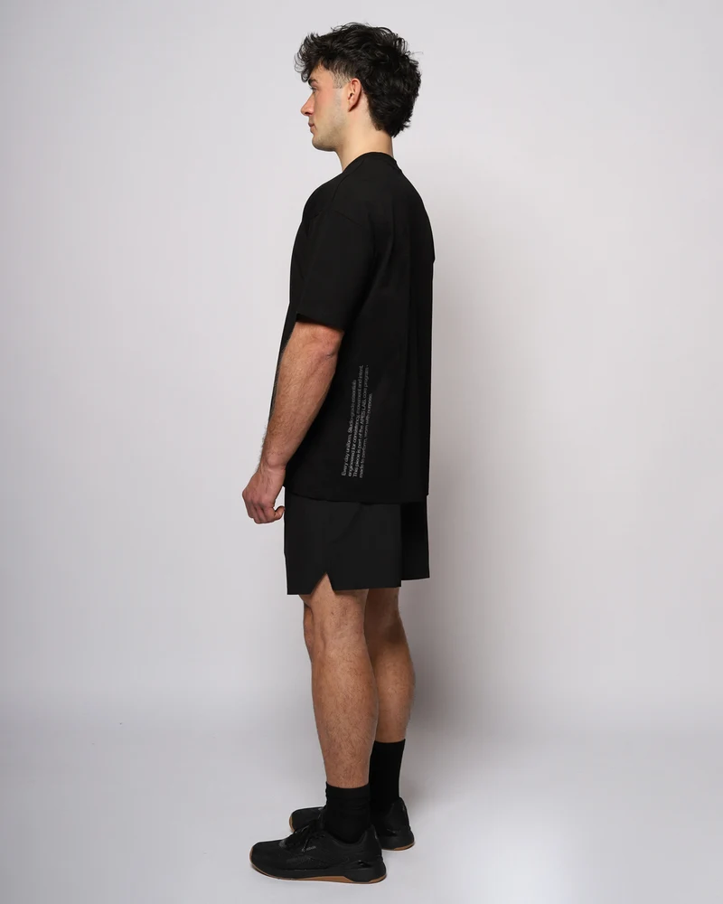 Apes Essentials Statement Drop Tshirt - Solid Black