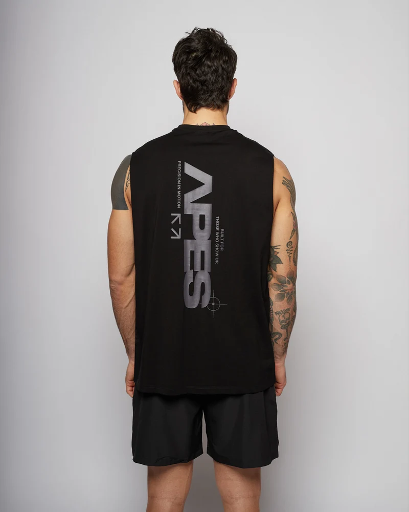 Apes Essentials Motion Oversize Tank - Solid Black