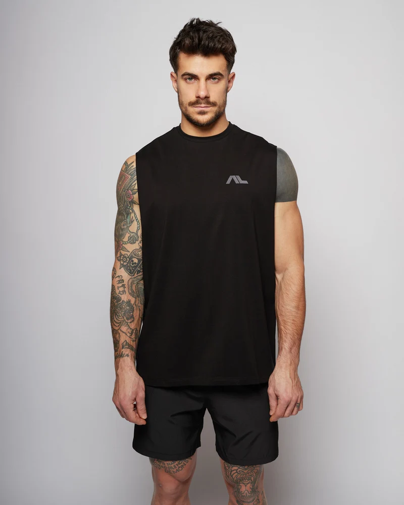 Apes Essentials Motion Oversize Tank - Solid Black
