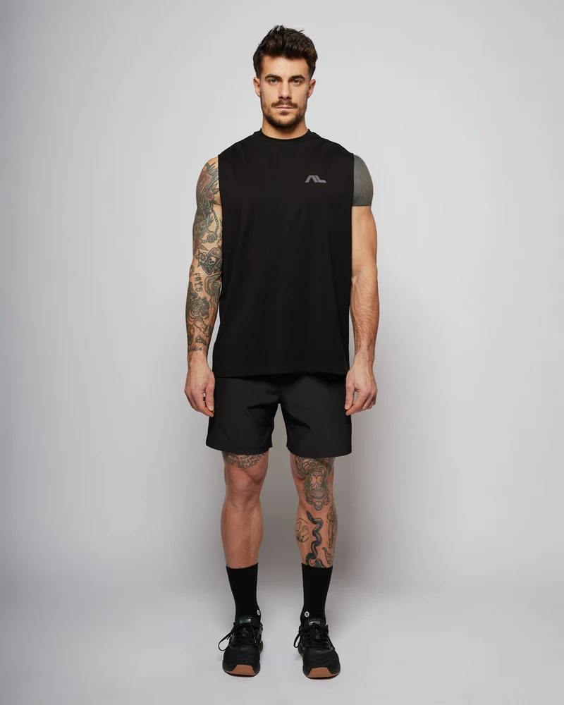 Apes Essentials Motion Oversize Tank - Solid Black