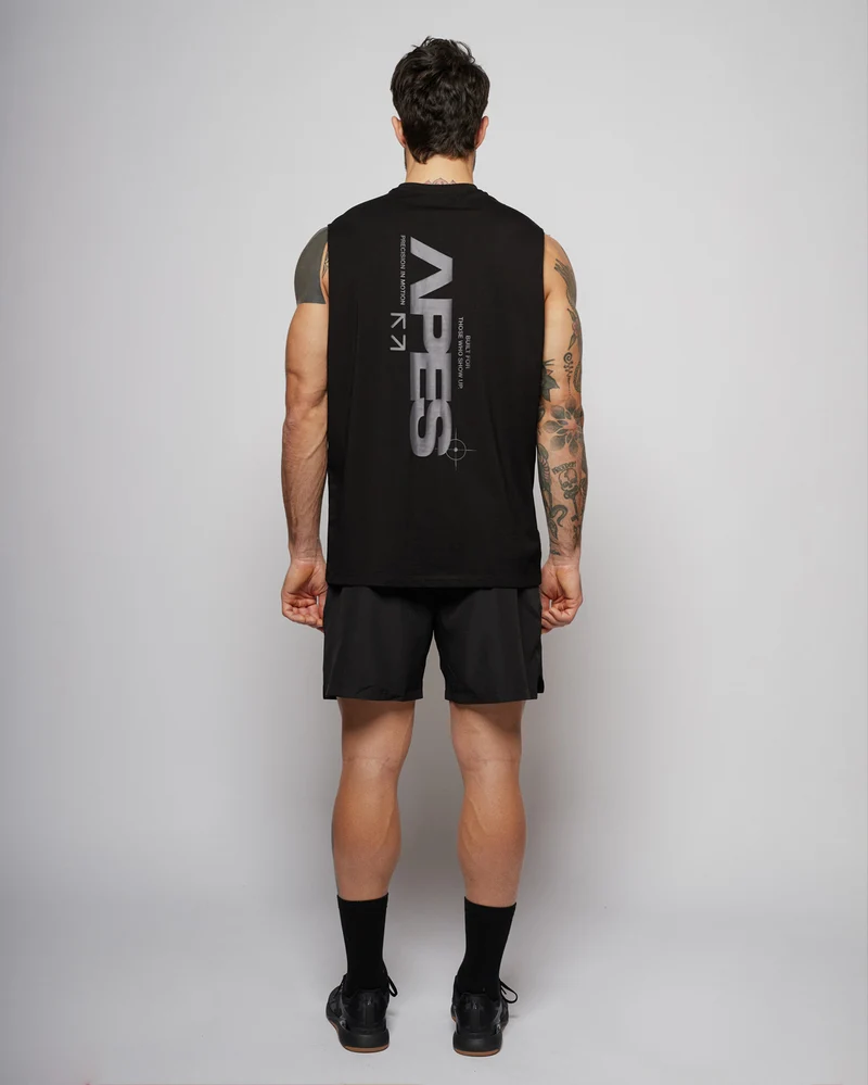Apes Essentials Motion Oversize Tank - Solid Black