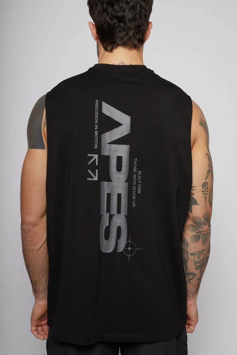 Apes Essentials Motion Oversize Tank - Solid Black