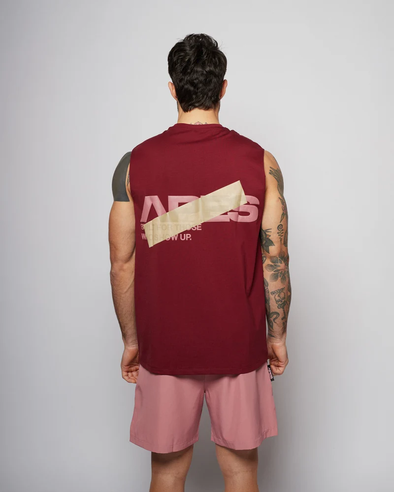 Apes Essentials Bold Oversize Tank - Red Velvet