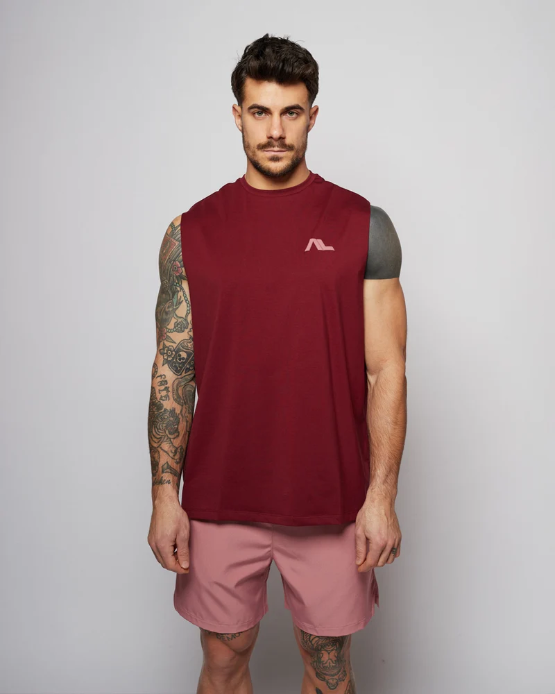 Apes Essentials Bold Oversize Tank - Red Velvet
