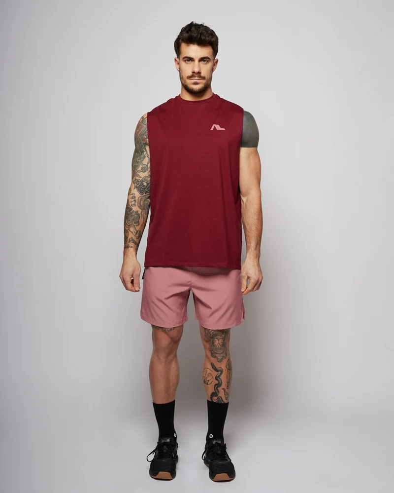 Apes Essentials Bold Oversize Tank - Red Velvet