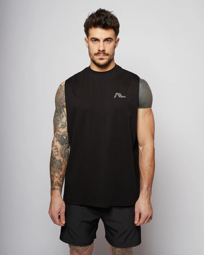 Apes Essentials Bold Oversize Tank - Solid Black