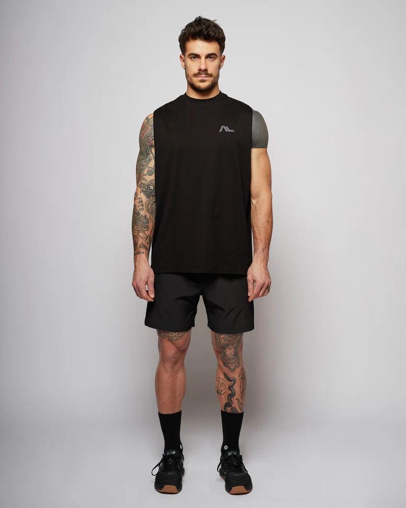 Apes Essentials Bold Oversize Tank - Solid Black