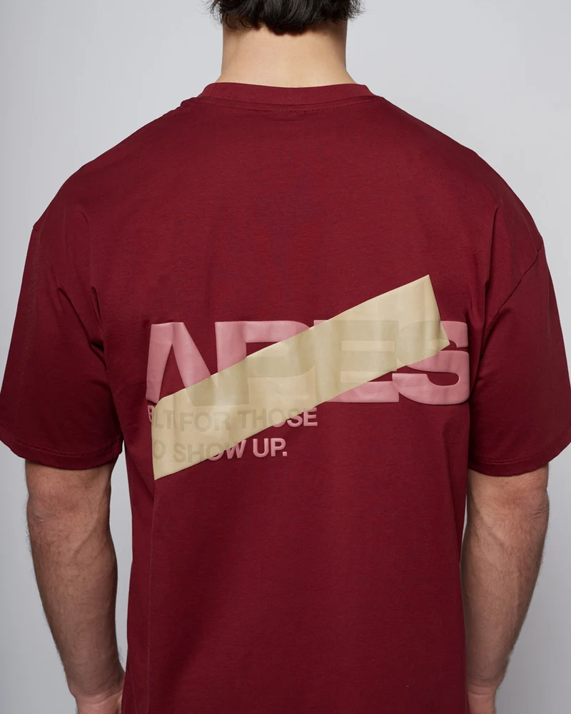 Apes Essentials Bold Drop Tshirt - Red Velvet