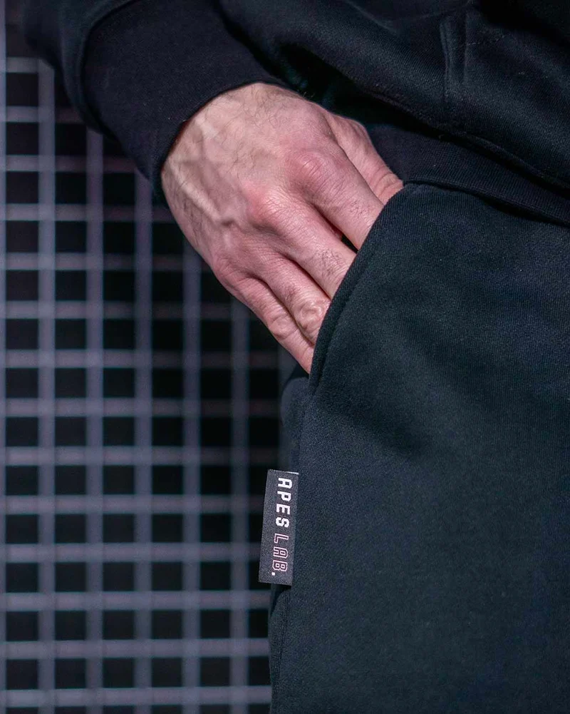 Apes Loose Fleece Pants Black