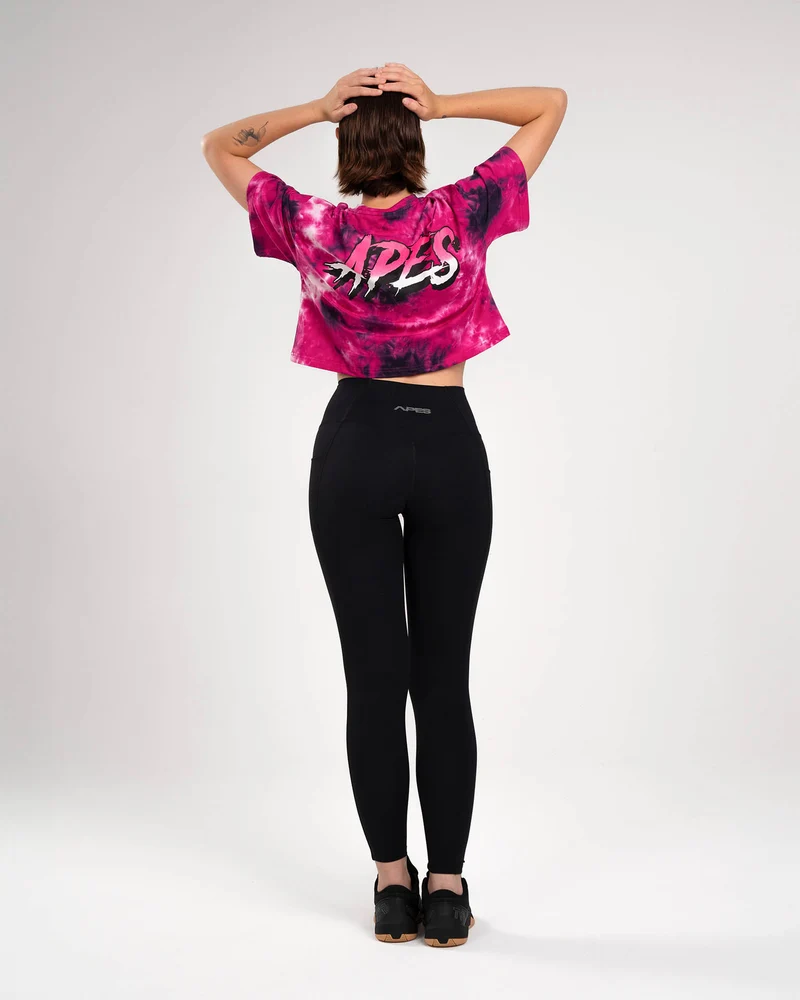 T-shirt Crop Oversize Apes Lab. Tie Dye Pink