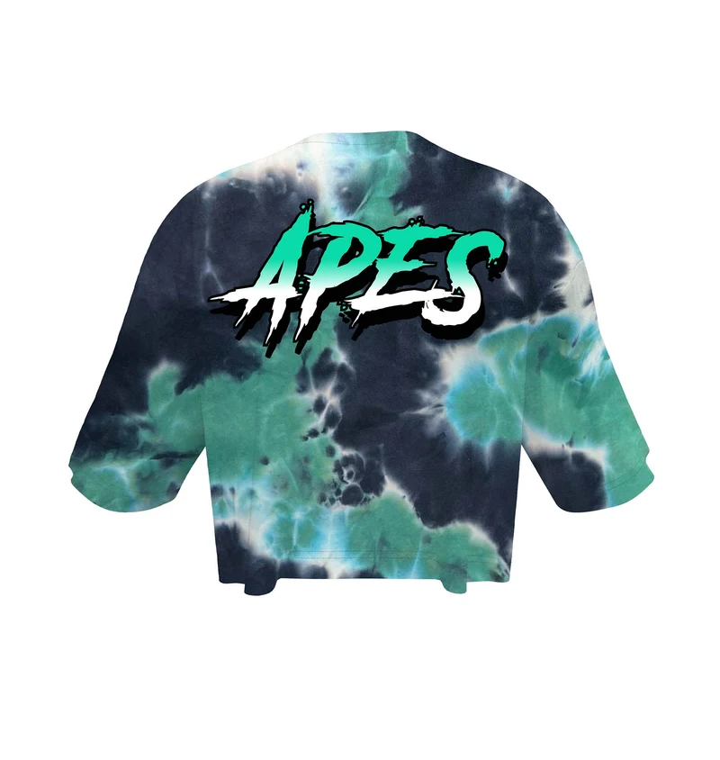 T-shirt Crop Oversize Apes Lab. Tie Dye Green