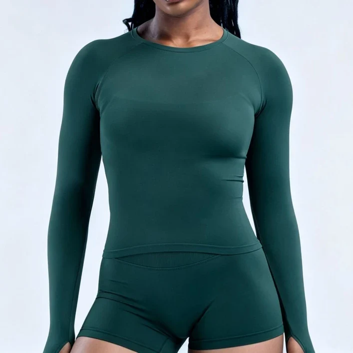 SPARK Seamless High Elasticity Yoga Long Sleeve Top With Thumb Holes OD6896