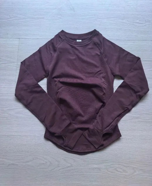 SPARK Seamless High Elasticity Yoga Long Sleeve Top With Thumb Holes OD6896