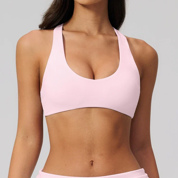 SPARK Women's Wide Halter Straps Cross Back Yoga Workout Bra ZC5558