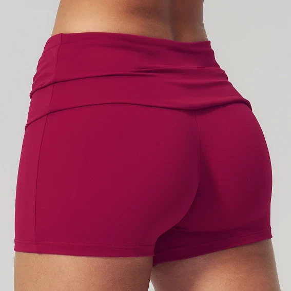 SPARK Women's Folded Waist Yoga Fitness Shorts ZC5558