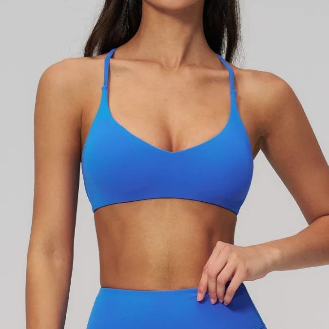 SPARK Cross-Back Spaghetti Straps Yoga Fitness Bra ZC3091-2