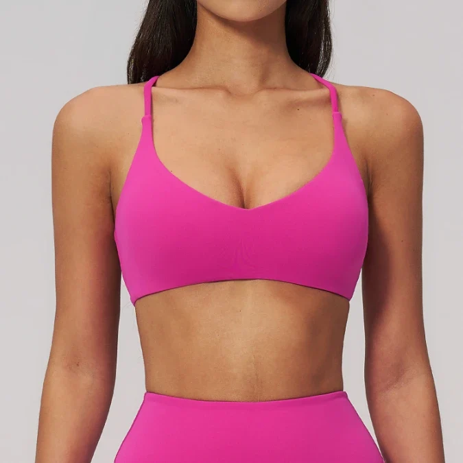 SPARK Cross-Back Spaghetti Straps Yoga Fitness Bra ZC3091-2