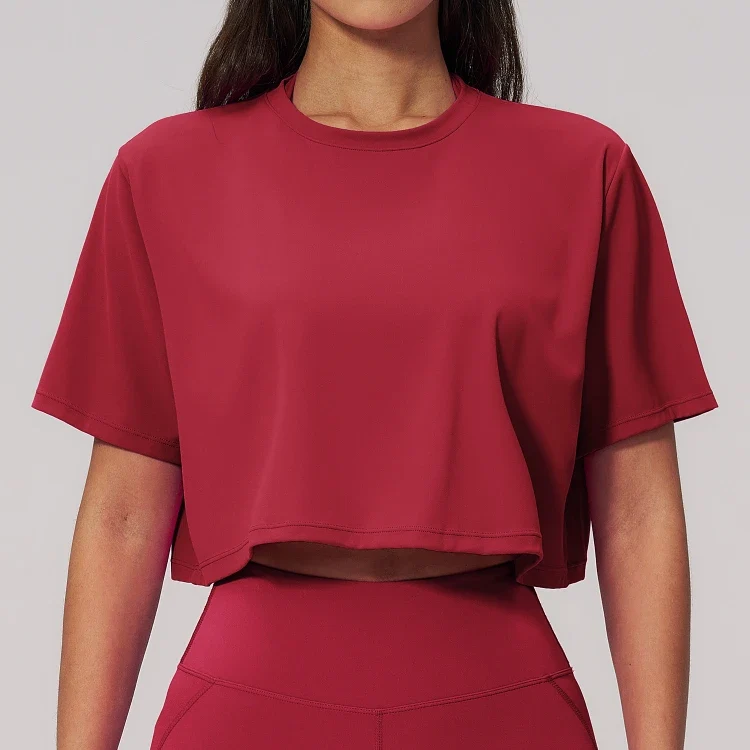 SPARK New Crew-Neck Loose Cropped Athletic Yoga Fitness T-Shirt ZC3091-2