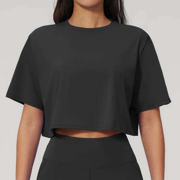 SPARK New Crew-Neck Loose Cropped Athletic Yoga Fitness T-Shirt ZC3091-2