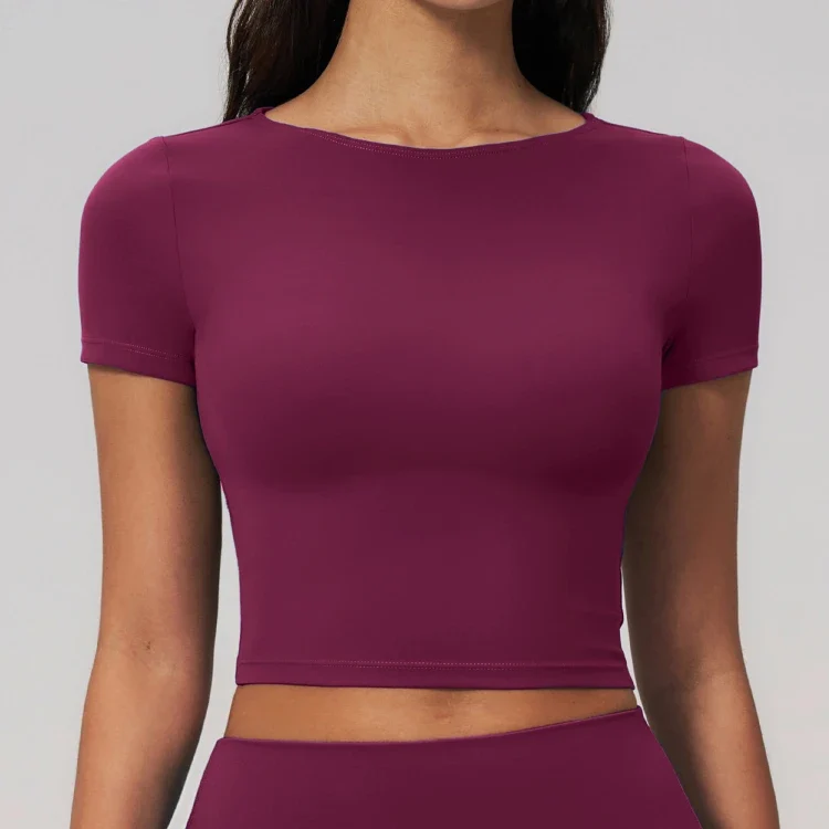 SPARK Women's Buttery-Soft Brushed Athletic Yoga Short Sleeve Top ZC2551