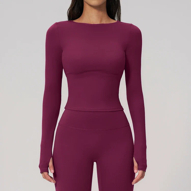 SPARK Summer Buttery-Soft Brushed Yoga Fitness Long Sleeve Yoga Top ZC2551