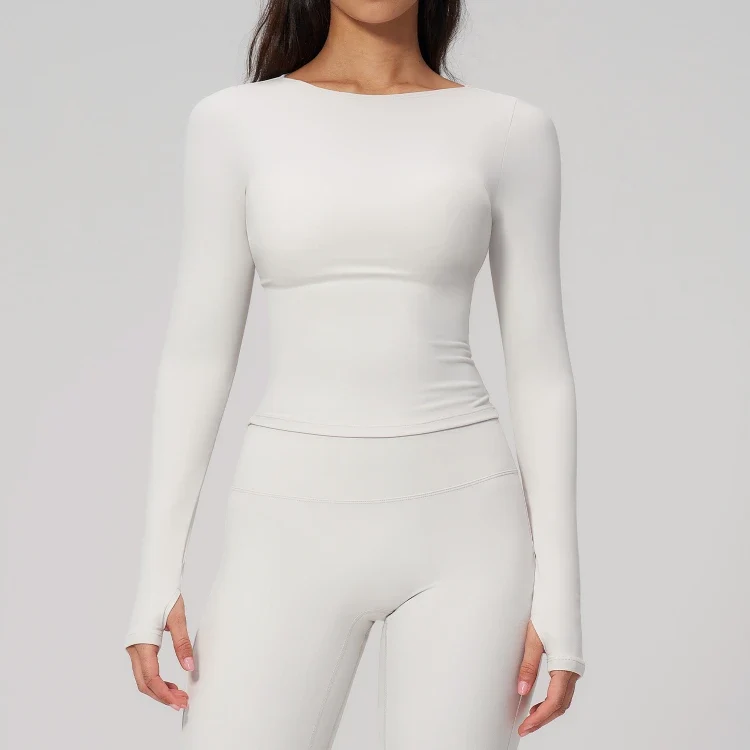SPARK Summer Buttery-Soft Brushed Yoga Fitness Long Sleeve Yoga Top ZC2551
