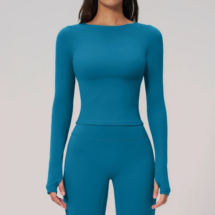 SPARK Summer Buttery-Soft Brushed Yoga Fitness Long Sleeve Yoga Top ZC2551