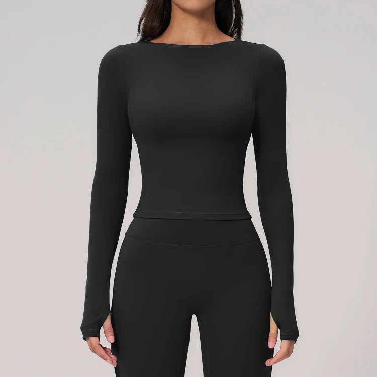 SPARK Summer Buttery-Soft Brushed Yoga Fitness Long Sleeve Yoga Top ZC2551