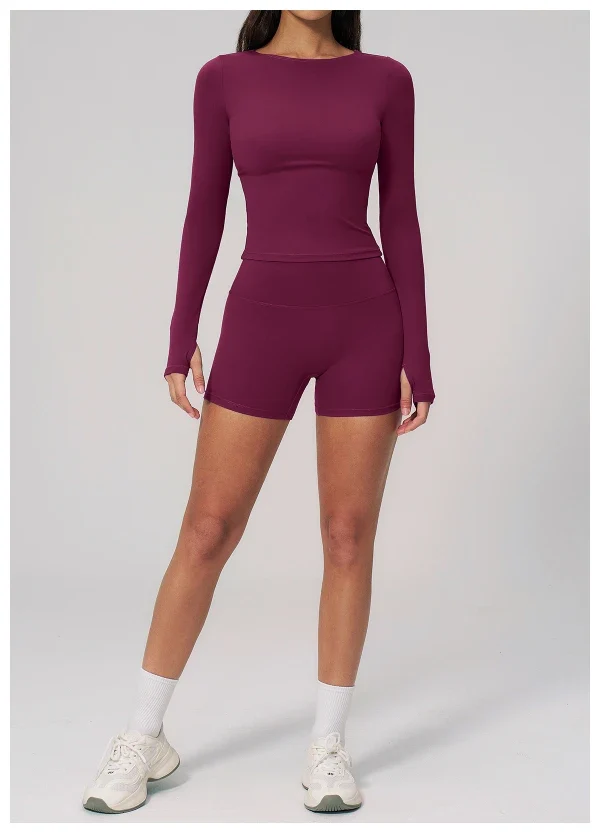 SPARK Summer Buttery-Soft Brushed Yoga Fitness Long Sleeve Yoga Top ZC2551