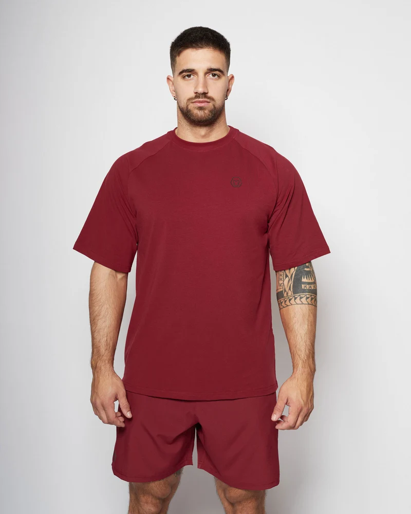 Apes Basics Raglan Oversize T-shirt - Burgundy