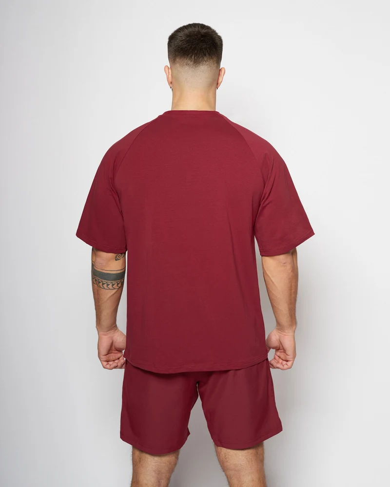 Apes Basics Raglan Oversize T-shirt - Burgundy