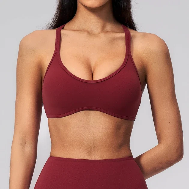 SPARK Women's Shockproof U-Neck Cross Back Yoga Sports Bra ZC5560
