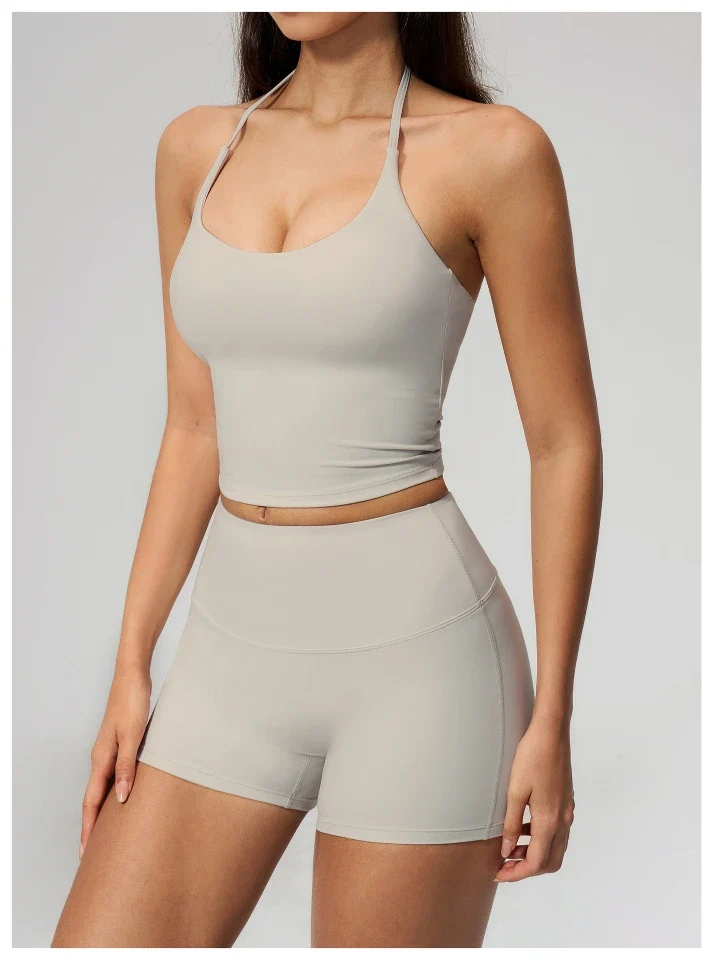 SPARK Women's Halter Neck Tie-Up Yoga Tank Top ZC5560