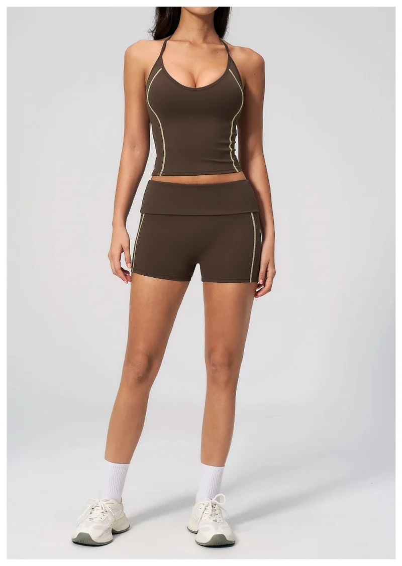 SPARK New Fashionable Contrast Color Yoga Outfit 2 Piece Set ZC4533