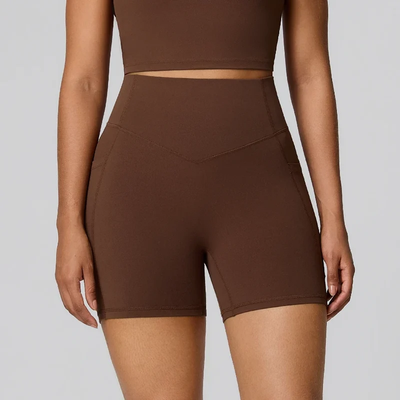 SPARK Women's High Waist Shaping Yoga Shorts with Pocket FYD247